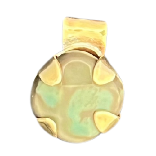 Seed Pendant: Green Opal and Bronze [0001]