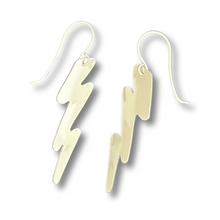 Load image into Gallery viewer, Sterling Silver Mini Lightning Earrings