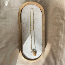 Load image into Gallery viewer, Touchstone Pendant Necklace: Pearl and 18k gold plated chain with golden rutilated quartz pendant