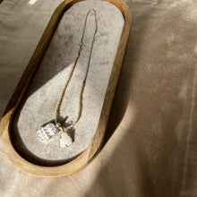 Load image into Gallery viewer, Touchstone Pendant Necklace: Pearl and silver plated chain with white shell pendants
