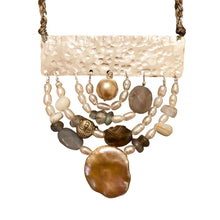 Load image into Gallery viewer, Measure Necklace: Sterling silver bar ruler adorned with pearls and Lace Agate