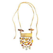Load image into Gallery viewer, Measure Necklace: Amber, citrine, yellow opal, brown pearls, quartz