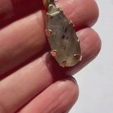 Load and play video in Gallery viewer, Seed Pendant: Black Rutile Quartz with Bronze Setting [0013]
