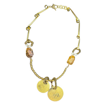 Load image into Gallery viewer, Affinity Chain Necklace: vintage hotel and locker key numbers, chunky agate, and bird clasp
