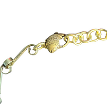 Load image into Gallery viewer, Affinity Chain Necklace: vintage hotel key tag, brass beads and fish clasp
