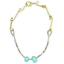 Load image into Gallery viewer, Affinity Chain Necklace: vintage ceramic beads and pyrite