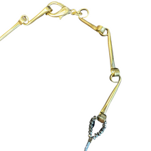 Load image into Gallery viewer, Affinity Chain Necklace: vintage ceramic beads and pyrite