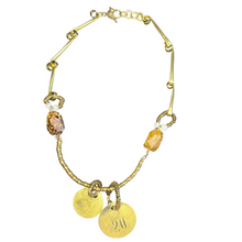 Load image into Gallery viewer, Affinity Chain Necklace: vintage hotel and locker key numbers, chunky agate, and bird clasp