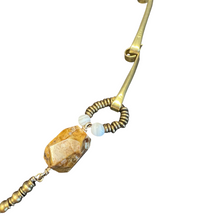 Load image into Gallery viewer, Affinity Chain Necklace: vintage hotel and locker key numbers, chunky agate, and bird clasp
