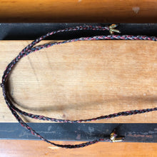 Load image into Gallery viewer, Measure Necklace: Brass ruler adorned with tassels of garnet, quartz and tigers eye stones