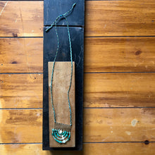 Load image into Gallery viewer, Measure Necklace: Brass ruler adorned with malachite, pearl, turquoise, Czech glass, chalcedony