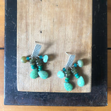 Load image into Gallery viewer, Tassel Earrings: Sterling Silver Post Earrings with tassels of turquoise, opal and Czech glass beads