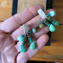 Load image into Gallery viewer, Tassel Earrings: Sterling Silver Post Earrings with tassels of turquoise, opal and Czech glass beads