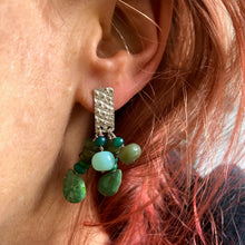 Load image into Gallery viewer, Tassel Earrings: Sterling Silver Post Earrings with tassels of turquoise, opal and Czech glass beads