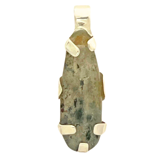 Seed Pendant: Black Rutile Quartz with Sterling Silver Setting