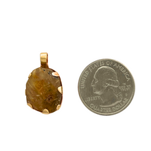 Load image into Gallery viewer, Seed Pendant: Gold Rutile Quartz with Bronze Setting [0014]
