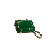 Load image into Gallery viewer, Seed Pendant: Emerald Green Chalcedony Square Cushion Cut with Bronze Setting [0020]
