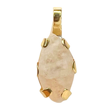 Load image into Gallery viewer, Seed Pendant: Milky Quartz in bronze Setting
