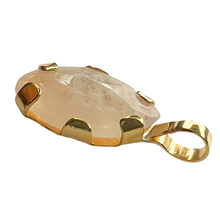 Load image into Gallery viewer, Seed Pendant: Milky Quartz in bronze Setting
