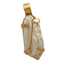 Load image into Gallery viewer, Seed Pendant: Keshi Pearl with Bronze Setting [0008]
