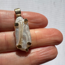 Load image into Gallery viewer, Seed Pendant: Keshi Pearl with Bronze Setting [0008]
