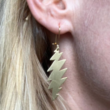 Load image into Gallery viewer, 13 Point Lightning Bolt Grateful Dead Earrings: 2inch in NuGold

