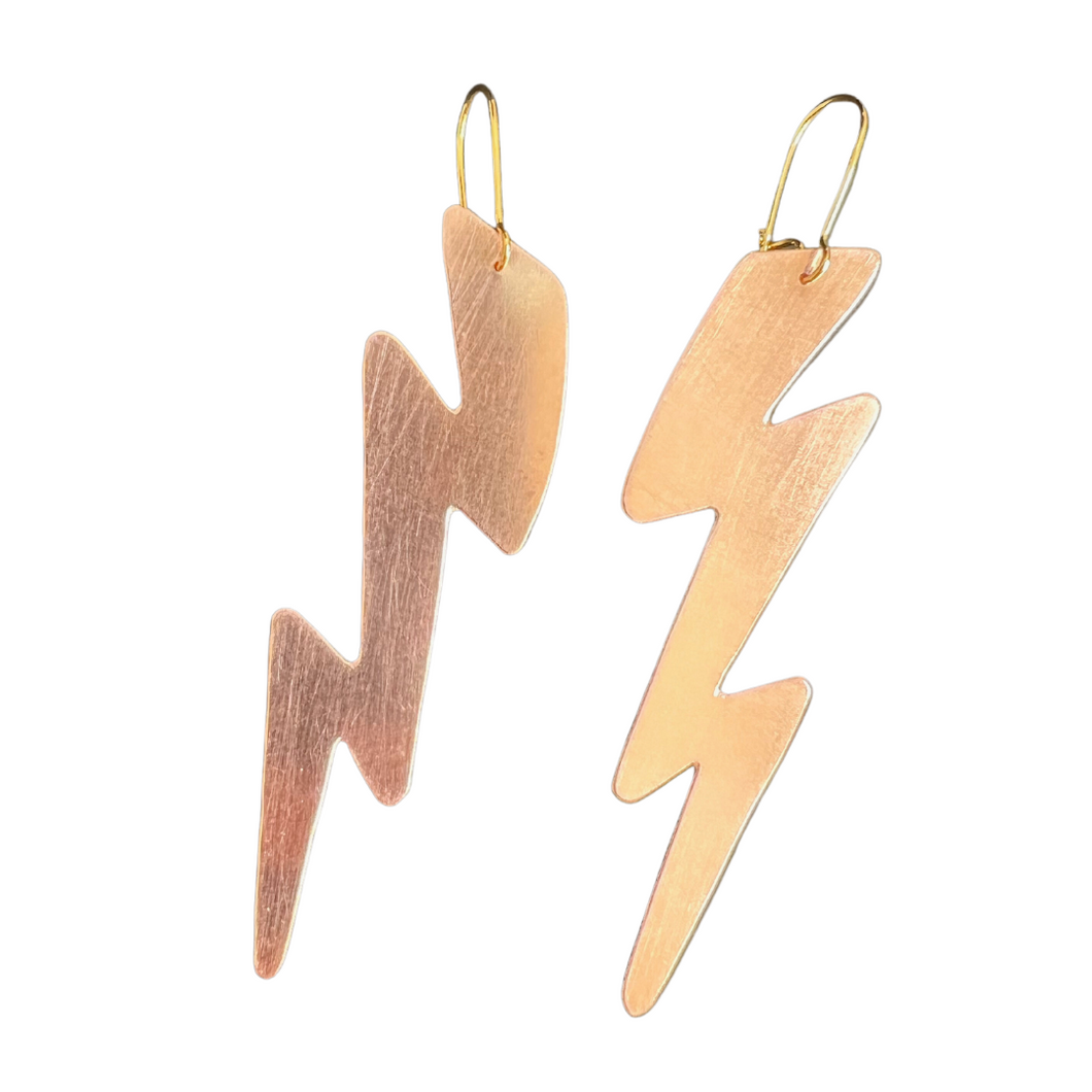 Copper Lightning Earrings