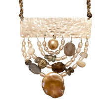 Load image into Gallery viewer, Measure Necklace: Sterling silver bar ruler adorned with pearls and Lace Agate
