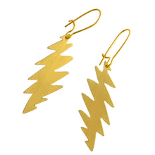 Load image into Gallery viewer, 13 Point Lightning Bolt Sterling Silver Earrings: Grateful Dead
