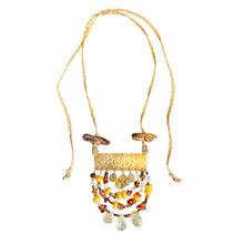 Load image into Gallery viewer, Measure Necklace: Amber, citrine, yellow opal, brown pearls, quartz
