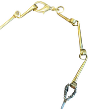 Load image into Gallery viewer, Affinity chain necklace with vintage ceramic beads and pyrite
