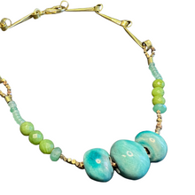 Load image into Gallery viewer, Tube chain necklace with vintage ceramic beads
