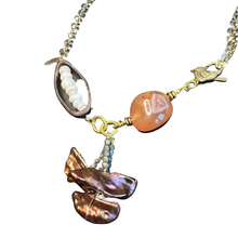 Load image into Gallery viewer, Necklace with carnelian, bronze pearl, and square chain
