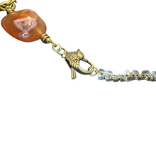 Load image into Gallery viewer, Necklace with carnelian, bronze pearl, and square chain
