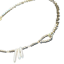 Load image into Gallery viewer, Tube chain mixed with pyrite and white pearl sticks
