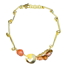 Load image into Gallery viewer, Affinity Chain Necklace: carnelian and bronze keshi pearl
