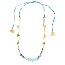 Load image into Gallery viewer, Affinity Chain Necklace: Chalcedony and kyanite stone beads
