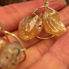 Load and play video in Gallery viewer, Earrings: Glass half full style with chunky golden yellow citrine earrings
