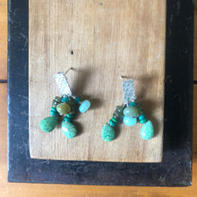 Load image into Gallery viewer, Tassel Earrings: Sterling Silver Post Earrings with tassels of turquoise, opal and Czech glass beads
