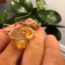 Load image into Gallery viewer, Earrings: Glass half full style with chunky golden yellow citrine earrings
